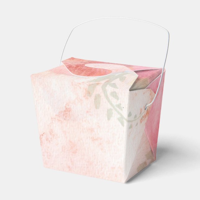 Aquarellfarbe Rosa Blumenuntergrund Geschenkschachtel (Vorderseite)