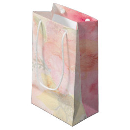 Aquarellfarbe Rosa Blumenuntergrund Kleine Geschenktüte