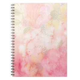 Aquarellfarbe Rosa Blumenuntergrund Notizblock