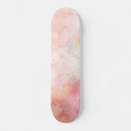 Aquarellfarbe Rosa Blumenuntergrund Skateboard