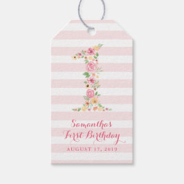 Aquarellfarbe Rosa Blüte Erstgeburt Geschenkanhänger