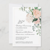 Aquarellfarbe Rosa Blütenblume 25. Hochzeitstag