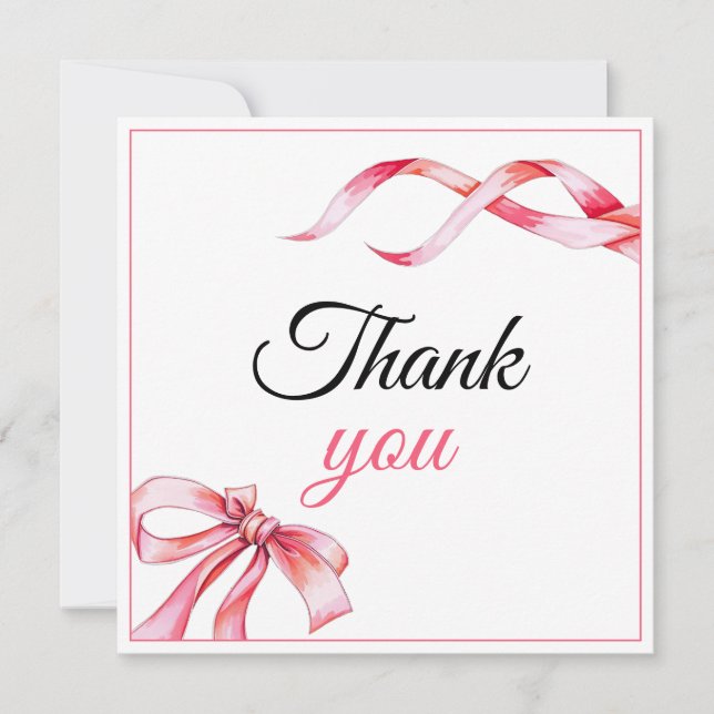 Aquarellfarbe Rosa Blütenfarben Bonbon Sweet 16 Ge Dankeskarte (Vorderseite)