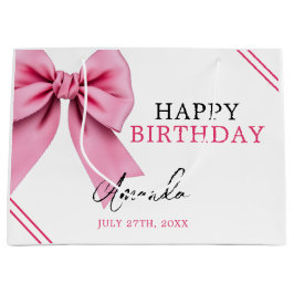 Aquarellfarbe Rosa Bow Chic Sweet 16 Geburtstag Große Geschenktüte
