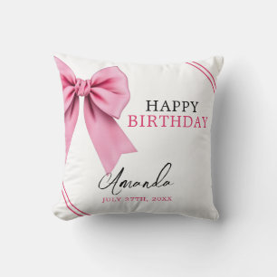 Aquarellfarbe Rosa Bow Chic Sweet 16 Geburtstag Kissen