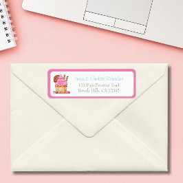 Aquarellfarbe Rosa Cupcake Chocolate Rücksendeadre