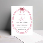 Aquarellfarbe Rosa Dainty Bow 30. Geburtstag Einladung<br><div class="desc">Diese Einladung zum Geburtstag wurde entworfen, um sich mit unserer rosafarbenen Ribbon-Kollektion abzustimmen. Sie enthält ein wunderschönes seidiges Band mit kursiven Rahmen in Aquarellfarben in Rosa. Für eine erweiterte Anpassung dieses Designs, z.B. das Ändern des Layouts, des Schriftartes oder der Textgröße, klicken Sie bitte auf den obigen Button "KENNEN". Bitte...</div>