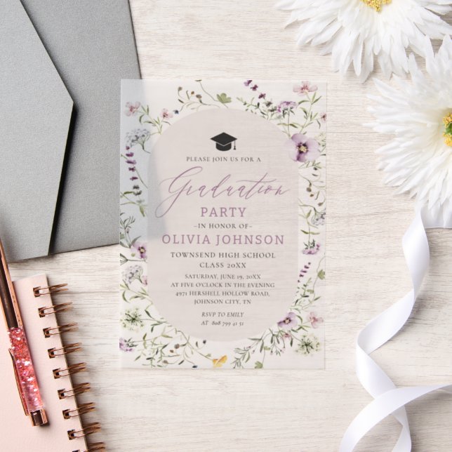 Aquarellfarbe Rosa Lila Wildblume Abschluss (Hochzeit)