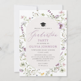 Aquarellfarbe Rosa Lila Wildblume Abschluss Einladung