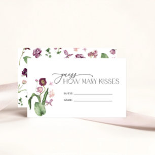 Aquarellfarbe Rosa Lilac Blume Brautparty Spiel Begleitkarte