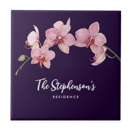 Aquarellfarbe Rosa Moth Orchideen Malerei Fliese