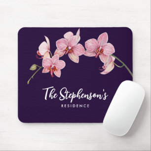Aquarellfarbe Rosa Moth Orchideen Malerei Mousepad