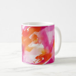 Aquarellfarbe Rosa Orange Abstrakt Kaffeetasse