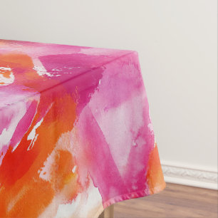 Aquarellfarbe Rosa Orange Abstrakt Tischdecke