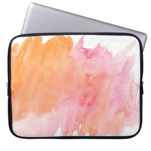 Aquarellfarbe Rosa Orange Laptopschutzhülle