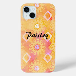 Aquarellfarbe Rosa und gelbe Bezeichnung Case-Mate iPhone Hülle