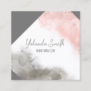 Aquarellfarbe Rosa und Grauminze sauber Brauch Quadratische Visitenkarte