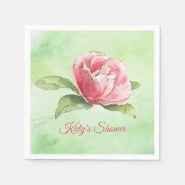 Aquarellfarbe Rosa und Grünbuch zur Rose Napkin Serviette