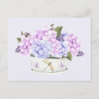 Aquarellfarbe Rosa und Lila Hydrangea-Blume