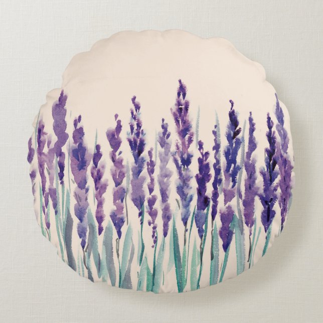 Aquarellfarbe Rundes Kissen (Vorderseite)