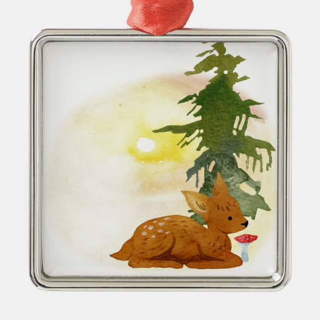 Aquarellfarbe Silbernes Ornament (Vorne)