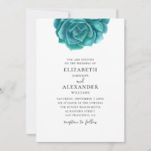 Aquarellfarbe sukkulent. Hochzeit von Blauem und a