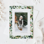 Aquarellfarbe Variegierte Winterberry Foto Weihnac Feiertagspostkarte<br><div class="desc">Mit dieser wunderschön gestalteten Weihnachtspostkarte mit Winterbeere in Aquarellfarben und weichen,  variierten grünen Blätter versprechen Sie feierlichen Beifall. Das botanische Thema bringt ein natürliches,  elegantes Gefühl in Ihre Urlaubsbotschaft. Fügen Sie Ihren persönlichen Gruß hinzu,  um eine einfache und herzliche Karte für Freunde und Familie zu schaffen.</div>