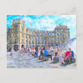 Aquarellfarbe von München Stachus. Postkarte
