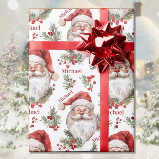 Aquarellfarbe Weihnachtsname Weihnachtsweihnachtsb Geschenkpapier (Von Creator hochgeladen)