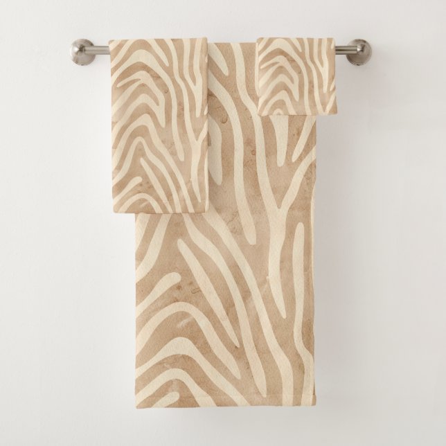 Aquarellfarbe Zebra Print Badhandtuch Set (Insitu)