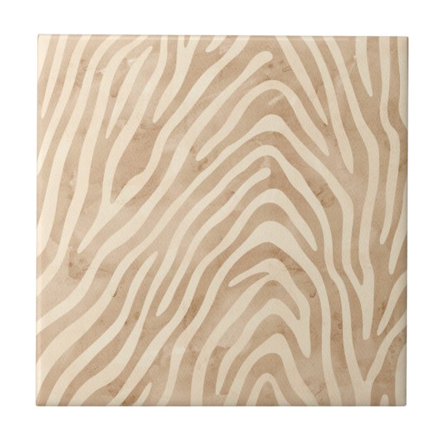 Aquarellfarbe Zebra Print Fliese (Vorderseite)