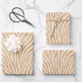 Aquarellfarbe Zebra Print Geschenkpapier Set