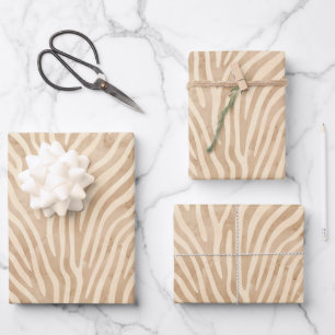 Aquarellfarbe Zebra Print Geschenkpapier Set