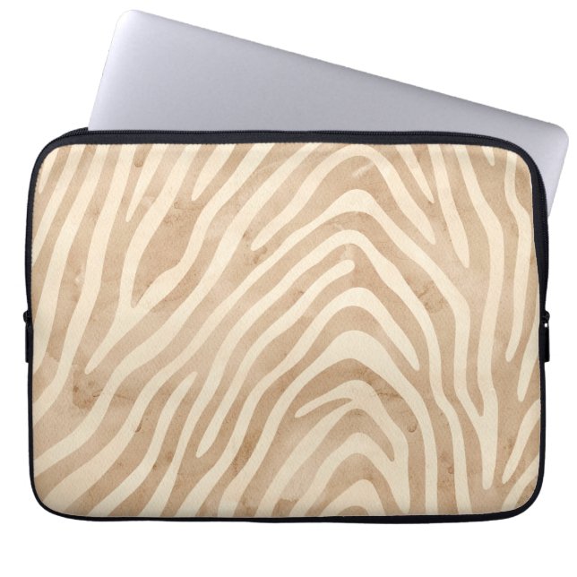 Aquarellfarbe Zebra Print Laptopschutzhülle (Vorderseite)