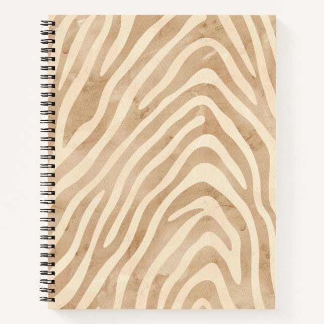 Aquarellfarbe Zebra Print Notizbuch (Vorderseite)