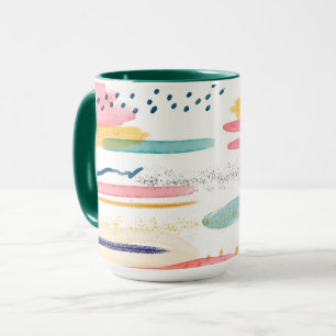 Aquarellfarben abstrakte Geometrie, minimale Tasse
