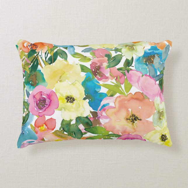 Aquarellfarben Akzent Pillow Dekokissen (Vorderseite)