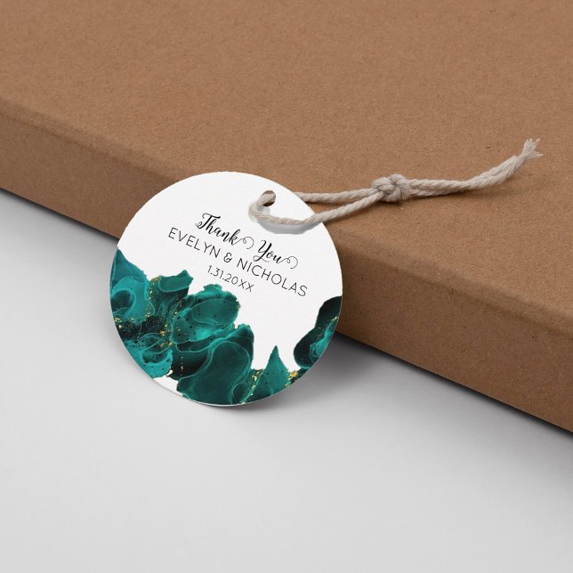 Aquarellfarben Anastasia Schwarz und Grün Geschenkanhänger (Von Creator hochgeladen)