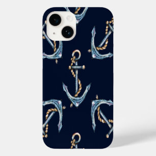 Aquarellfarben Anchors Navy Blue Case-Mate iPhone 14 Hülle