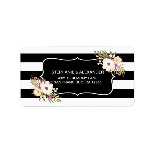 Aquarellfarben Anemone Blooms Address Labe Adressaufkleber (Vorne)