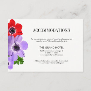 Aquarellfarben Anemone Floral Unterkunft Karte
