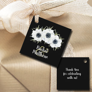 Aquarellfarben Anemonen Geschenkanhänger