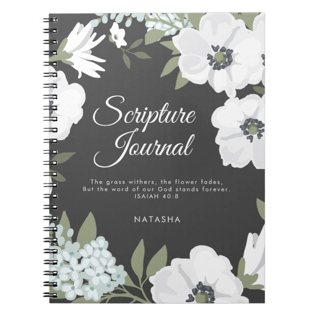 Aquarellfarben Anemones Personalisiert Scripting J Notizblock (Vorderseite)