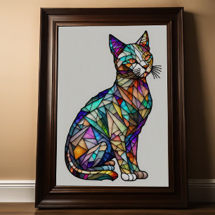 Aquarellfarben aus Glas Art Katze 2:3 Poster