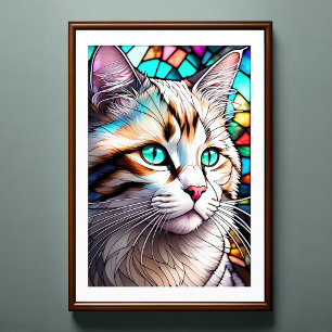 Aquarellfarben aus Glas Art Katze 2:3 Poster