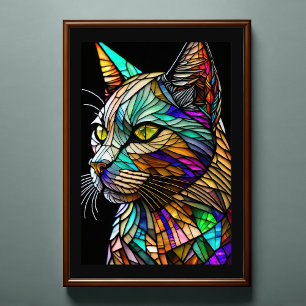 Aquarellfarben aus Glas Art Katze 2:3 Poster