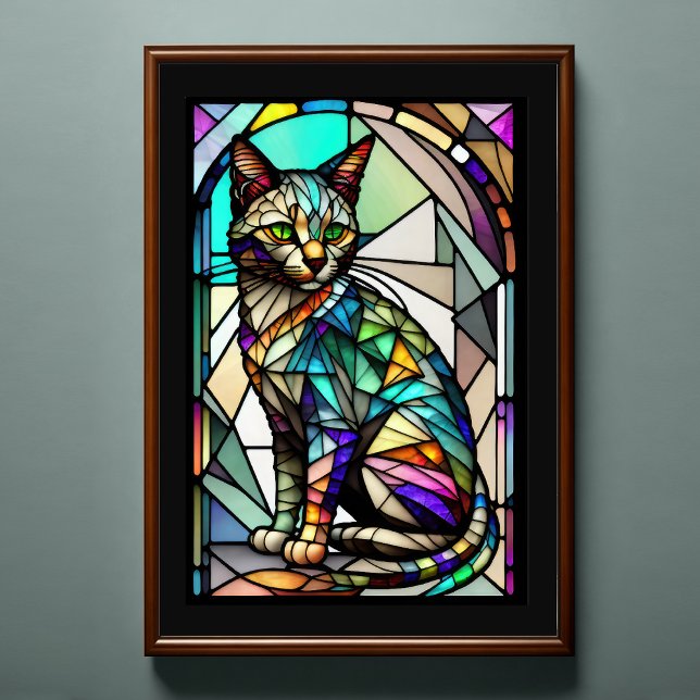 Aquarellfarben aus Glas Art Katze 2:3 Poster (Von Creator hochgeladen)