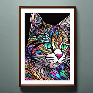 Aquarellfarben aus Glas Art Katze 2:3 Poster