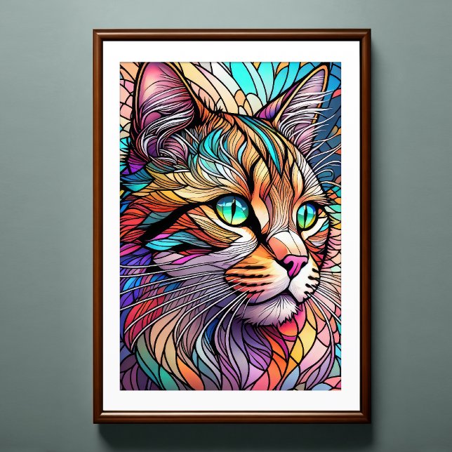Aquarellfarben aus Glas Art Katze 2:3 Poster (Von Creator hochgeladen)