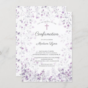 Aquarellfarben - Bestätigung der violetten Blumen Einladung